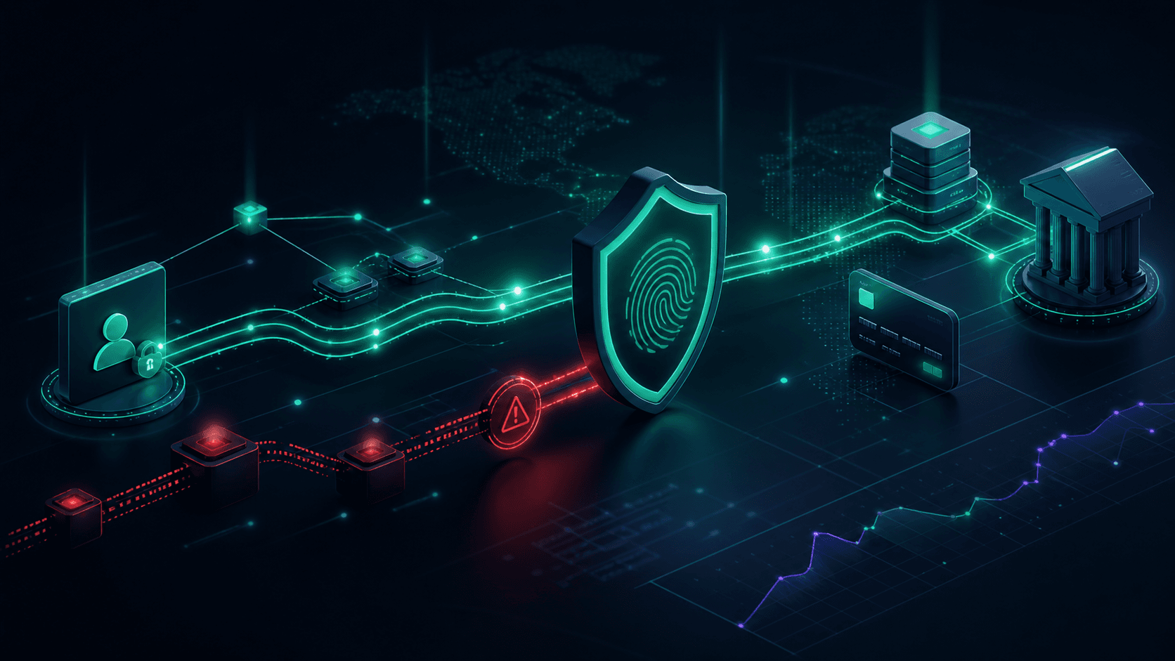 Payment transaction path protected by a digital risk shield